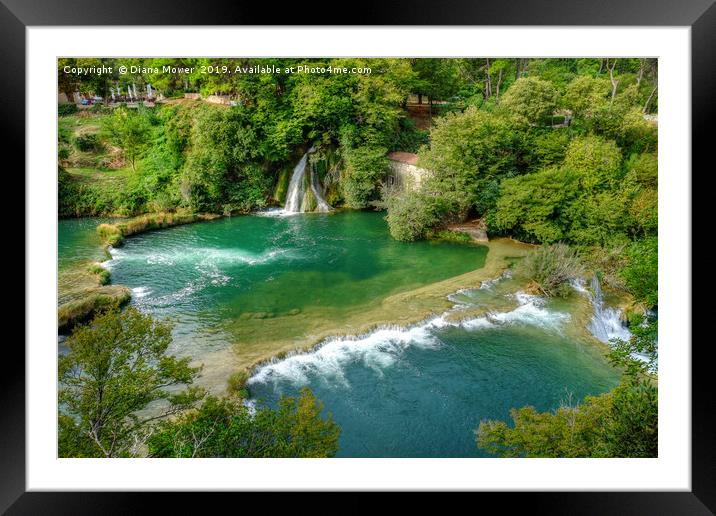  Krka Waterfalls and Rapids  Framed Mounted Print by Diana Mower