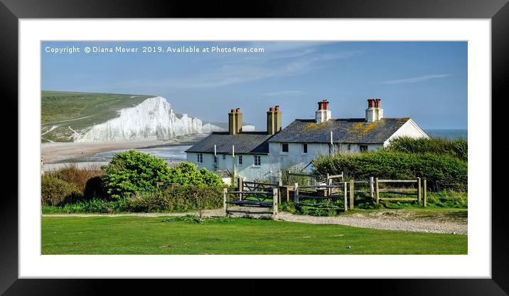 The Seven Sisters iconic view Framed Mounted Print by Diana Mower