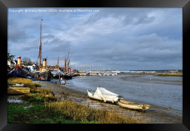 Maldon Hythe Essex Framed Print by Diana Mower