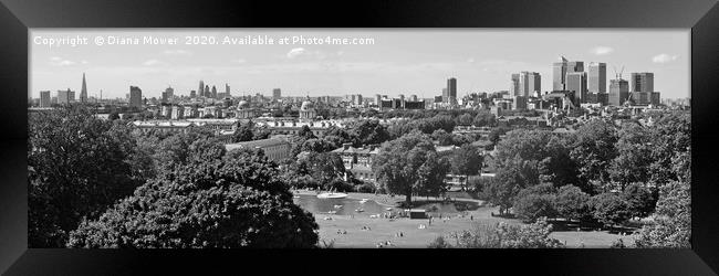 London skyline Panoramic Framed Print by Diana Mower