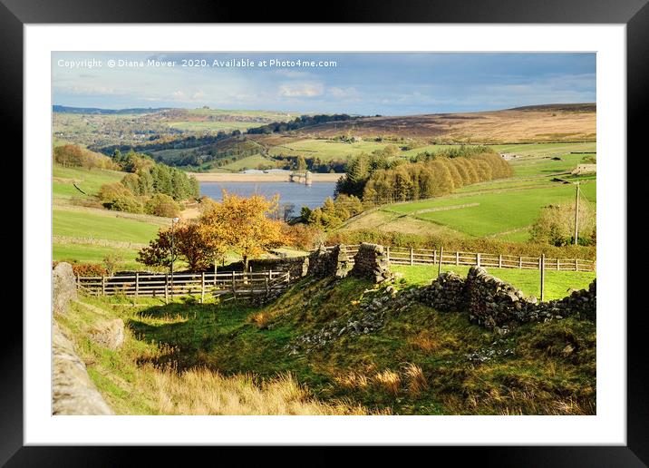 Lower Laithe Reservoir Yorkshire Dales Framed Mounted Print by Diana Mower