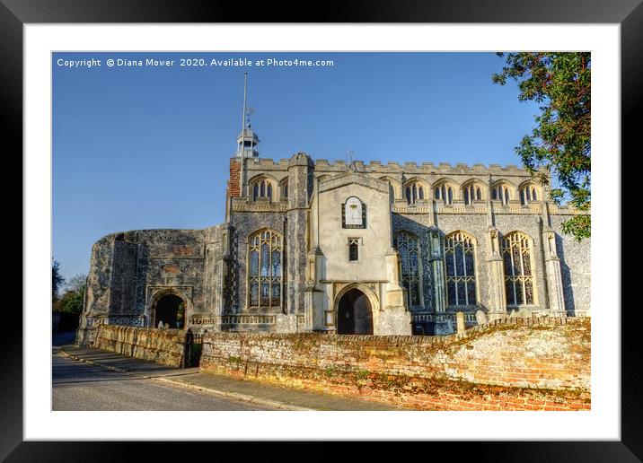 East Bergholt Church Suffolk Framed Mounted Print by Diana Mower