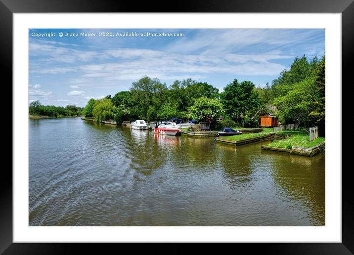 The Picturesque River Waveney   Framed Mounted Print by Diana Mower