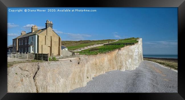 Birling Gap Sussex Framed Print by Diana Mower