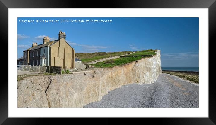Birling Gap Sussex Framed Mounted Print by Diana Mower