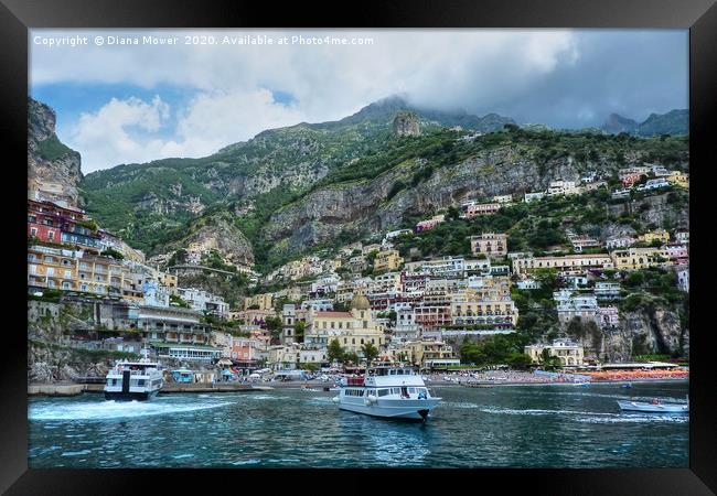 Positano Amalfi coast Italy Framed Print by Diana Mower