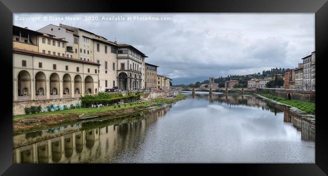 The river Arno Florence Tuscany Framed Print by Diana Mower
