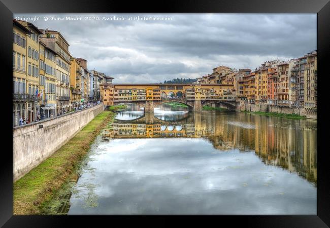 Ponte Vecchio Florence Tuscany Italy Framed Print by Diana Mower