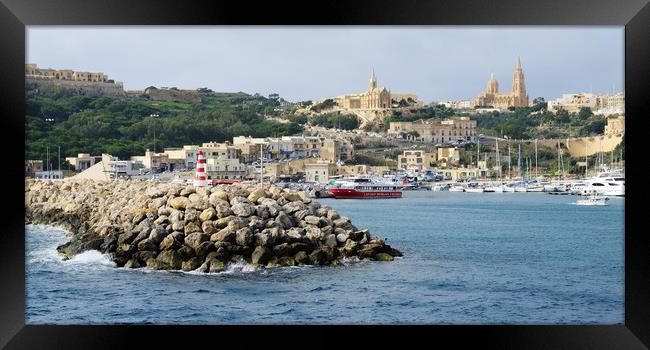 Gozo Harbour Malta Framed Print by Diana Mower