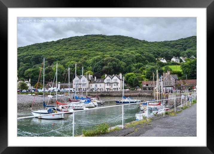 Porlock Weir Exmoor Somerset Framed Mounted Print by Diana Mower