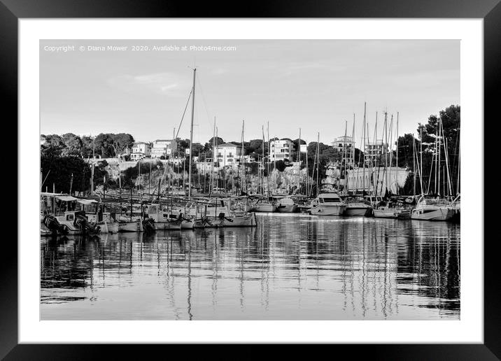  Porto Cristo Harbour Mallorca Framed Mounted Print by Diana Mower