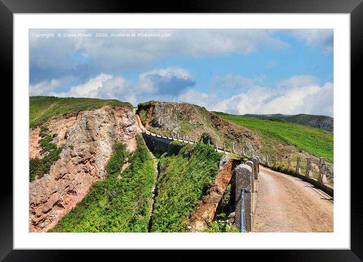 La Coupee Sark Guernsey Framed Mounted Print by Diana Mower