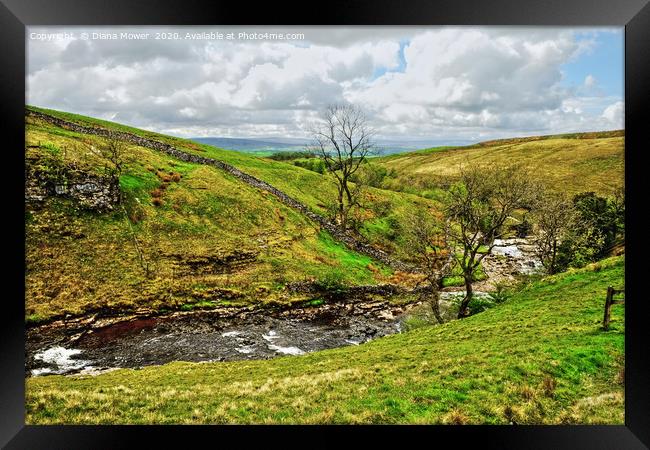 Ingleton Yorkshire Framed Print by Diana Mower