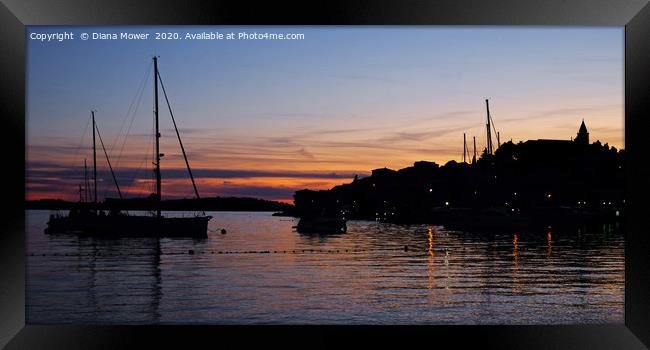 Primosten Sunset Croatia Framed Print by Diana Mower
