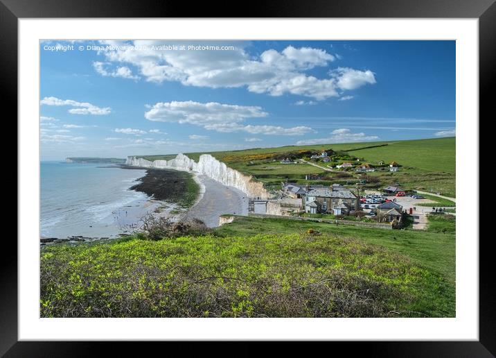 The Seven sisters and Birling Gap Framed Mounted Print by Diana Mower