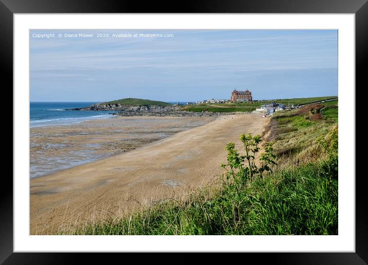 Fistral Beach Newquay Cornwall  Framed Mounted Print by Diana Mower