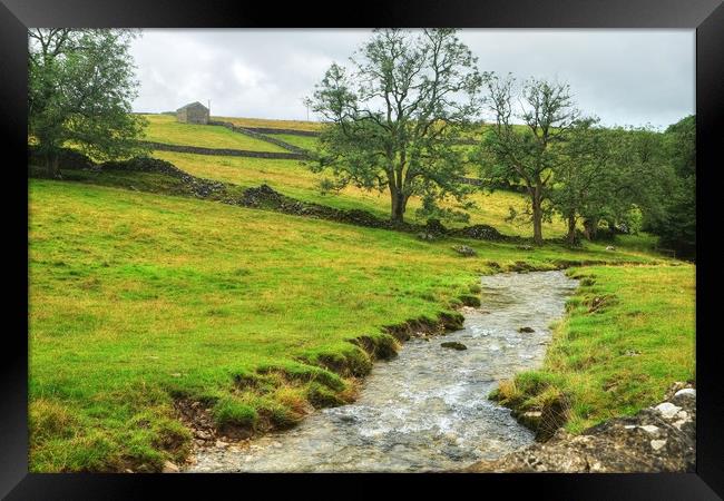 Gordale beck and Gorge Framed Print by Diana Mower