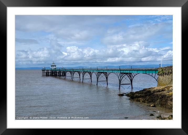 Clevedon Victorian Pier Somerset Framed Mounted Print by Diana Mower