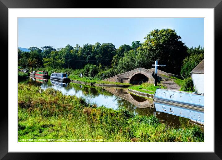 Great Haywood Packhorse Bridge near Penkridge Framed Mounted Print by Diana Mower