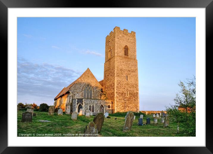 Pakefield Church Suffolk Framed Mounted Print by Diana Mower