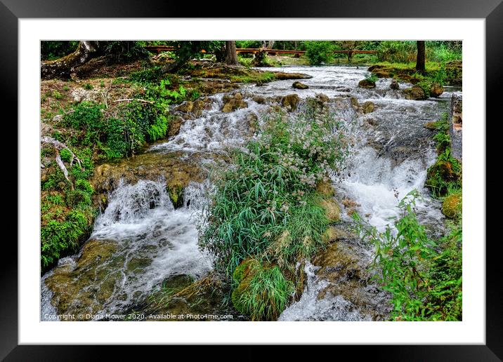  Krka Waterfalls and Rapids Croatia Framed Mounted Print by Diana Mower