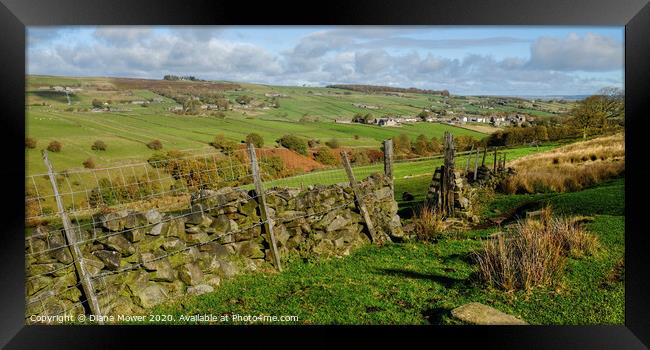 Yorkshire Dales Near Haworth  Framed Print by Diana Mower