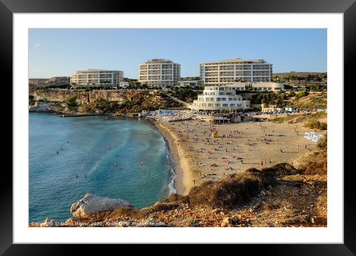 Golden Bay Malta Framed Mounted Print by Diana Mower