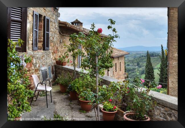 San Gimignano Tuscany Italy Framed Print by Diana Mower