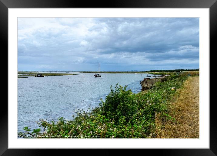 The Walton Backwaters Essex Framed Mounted Print by Diana Mower