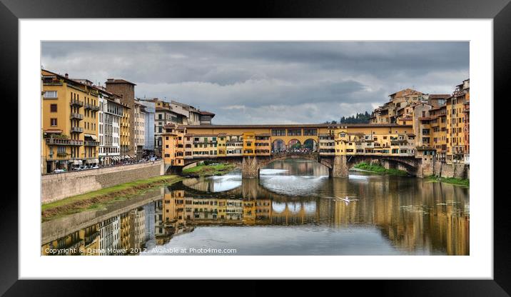  Ponte Vecchio Florence Tuscany Italy  Framed Mounted Print by Diana Mower
