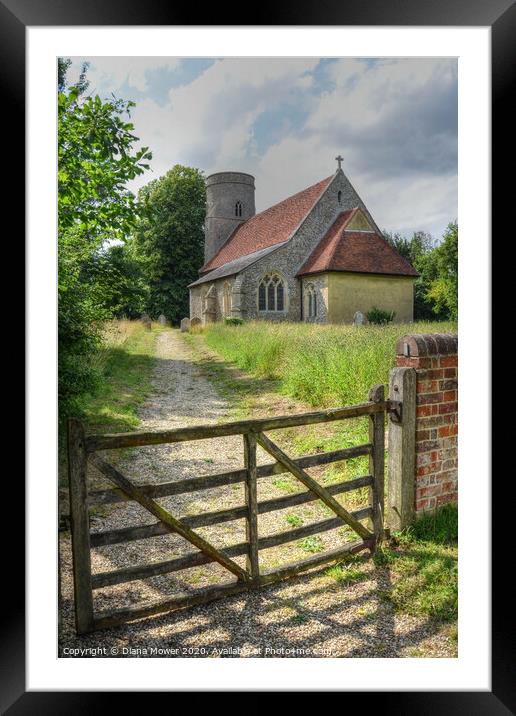 Bardfield Saling Church Essex Framed Mounted Print by Diana Mower