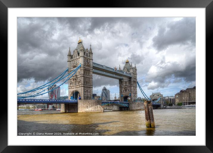 Tower Bridge London City  Framed Mounted Print by Diana Mower