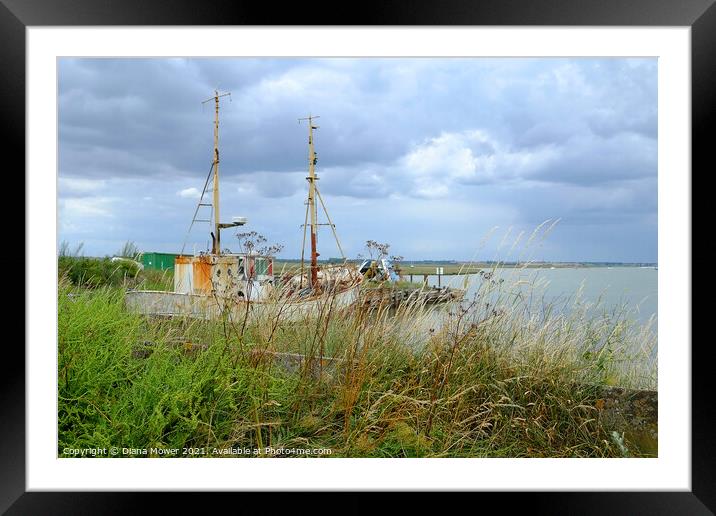 Walton Backwaters Essex Framed Mounted Print by Diana Mower