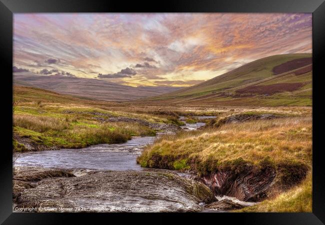 Elan Valley Wales  Sunset Framed Print by Diana Mower