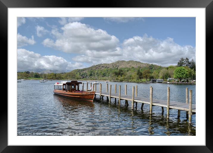 Windermere Jetty Princess of the Lake Framed Mounted Print by Diana Mower