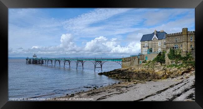 Clevedon Pier Panoramic Somerset Framed Print by Diana Mower