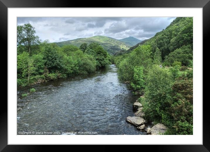 River Glaslyn Beddgelert Snowdonia Framed Mounted Print by Diana Mower