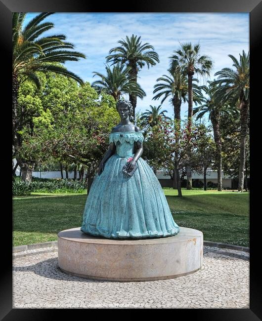 Funchal Bronze Statue Sissy Framed Print by Diana Mower