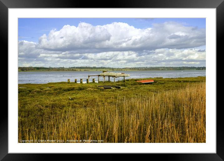 River Stour Mistley Essex Framed Mounted Print by Diana Mower