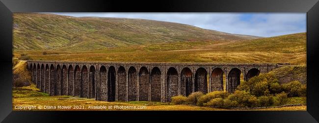 Ribblehead Viaduct Panoramic Framed Print by Diana Mower