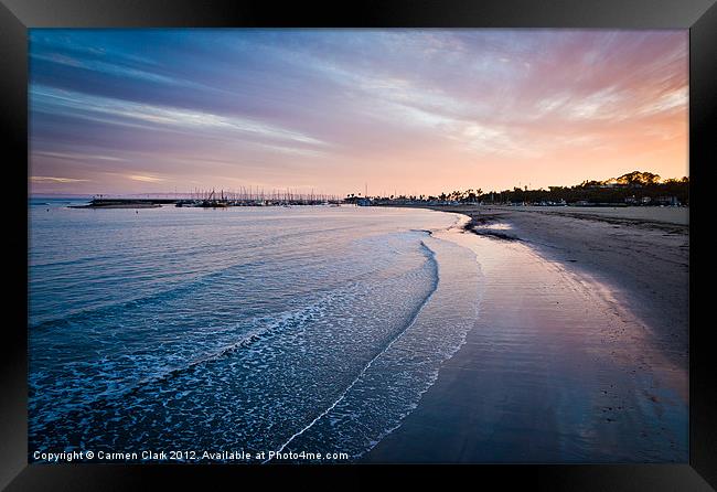 Santa Barbara Sunset Framed Print by Carmen Clark