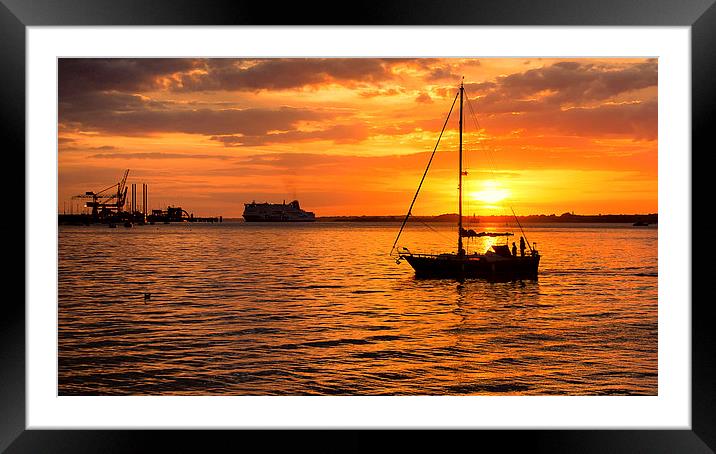 Harbourside sunset Framed Mounted Print by Carmen Clark