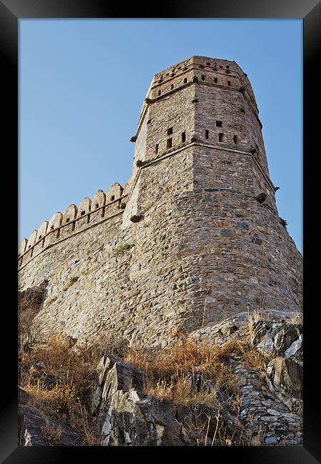 Rajasthan Kumbhalghar Fort Watch Tower Framed Print by Arfabita  