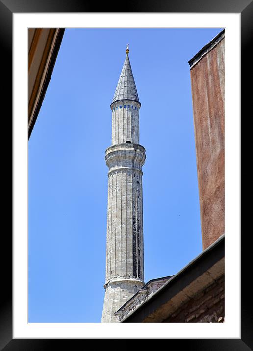Calling Tower Hagia Sophia Framed Mounted Print by Arfabita  