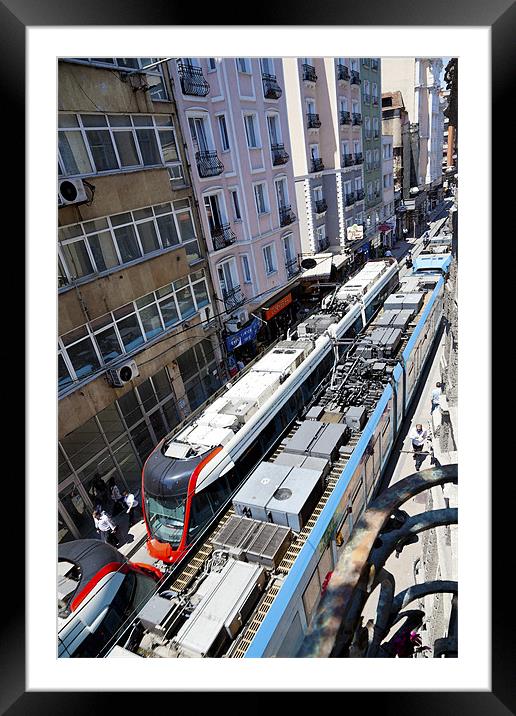 Passing trams Istanbul Framed Mounted Print by Arfabita  