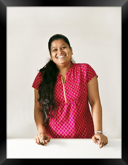 Indian Shweta Smiley Face Framed Print by Arfabita  