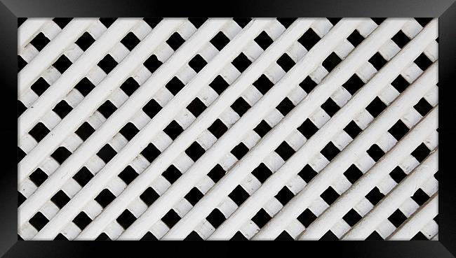 White wood lattice texture Framed Print by Arfabita  