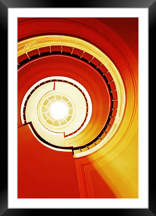 Retro Spiral Shapes and Curves Framed Mounted Print by Arfabita  