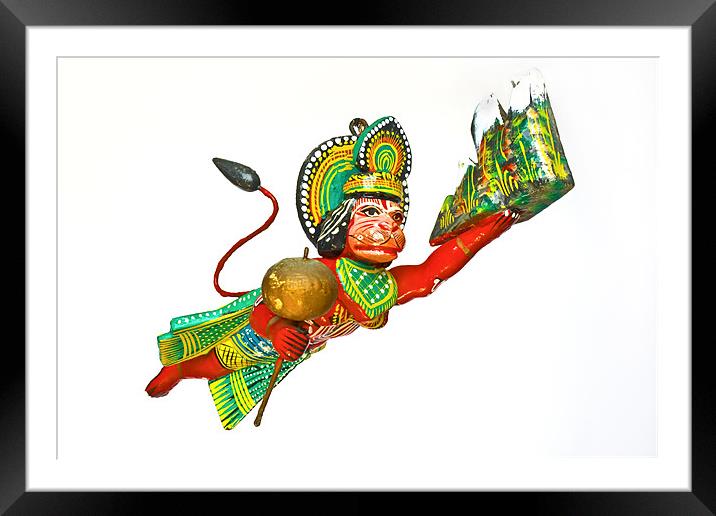 1 0f 4 Lord Hanuman Hindu monkey god Framed Mounted Print by Arfabita  