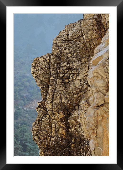 Natural phenomina elephants head rockface Framed Mounted Print by Arfabita  
